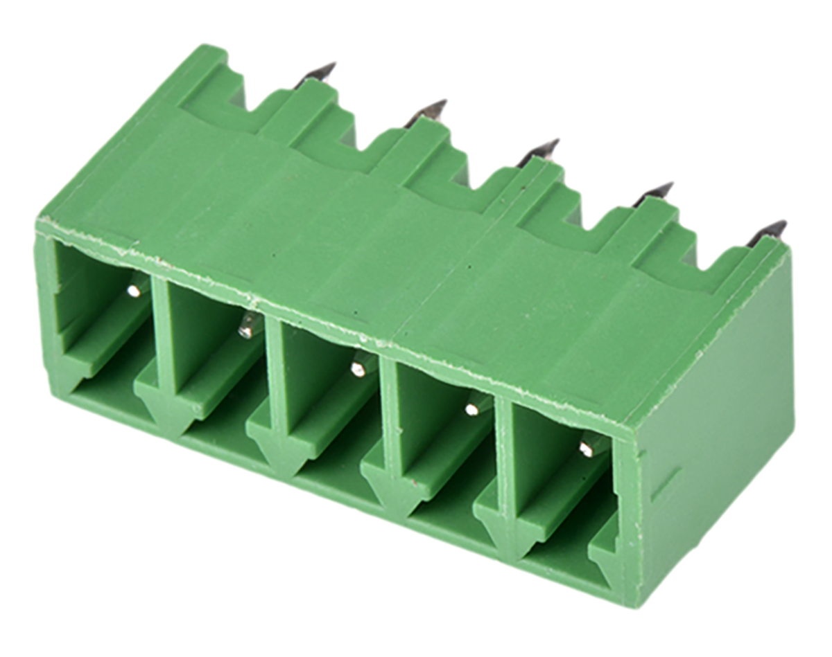 Wurth Elektronik, 3.81mm Pitch, 321, 5 Way, , Pluggable Terminal Block, Header, Through Hole, Solder Termination,