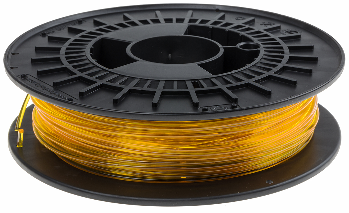 RS PRO 2.85mm Translucent Yellow PET-G 3D Printer Filament, 500g