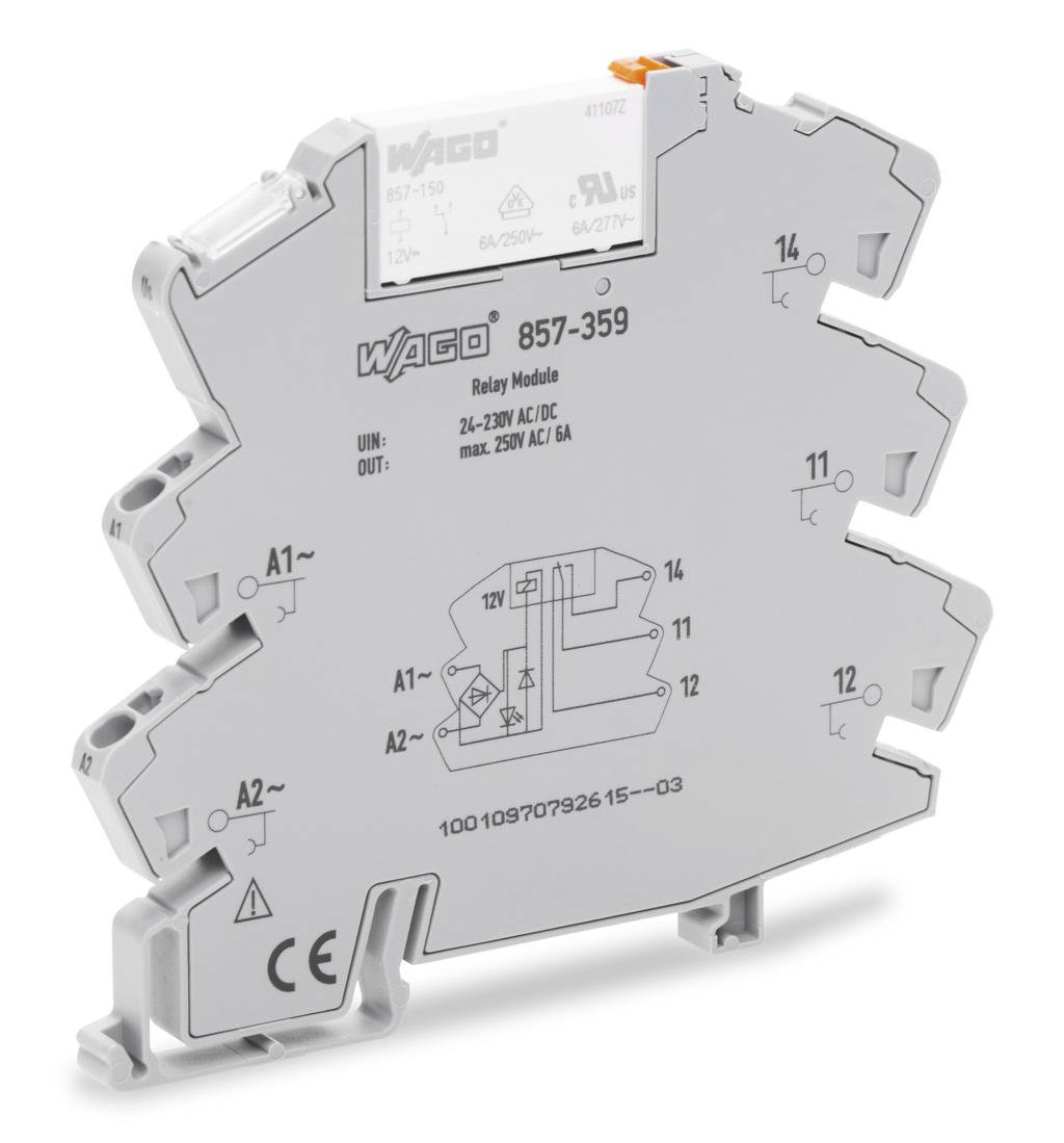 WAGO 857 Series Interface Relay, DIN Rail Mount, 230V ac/dc Coil, SPDT, 6A Load