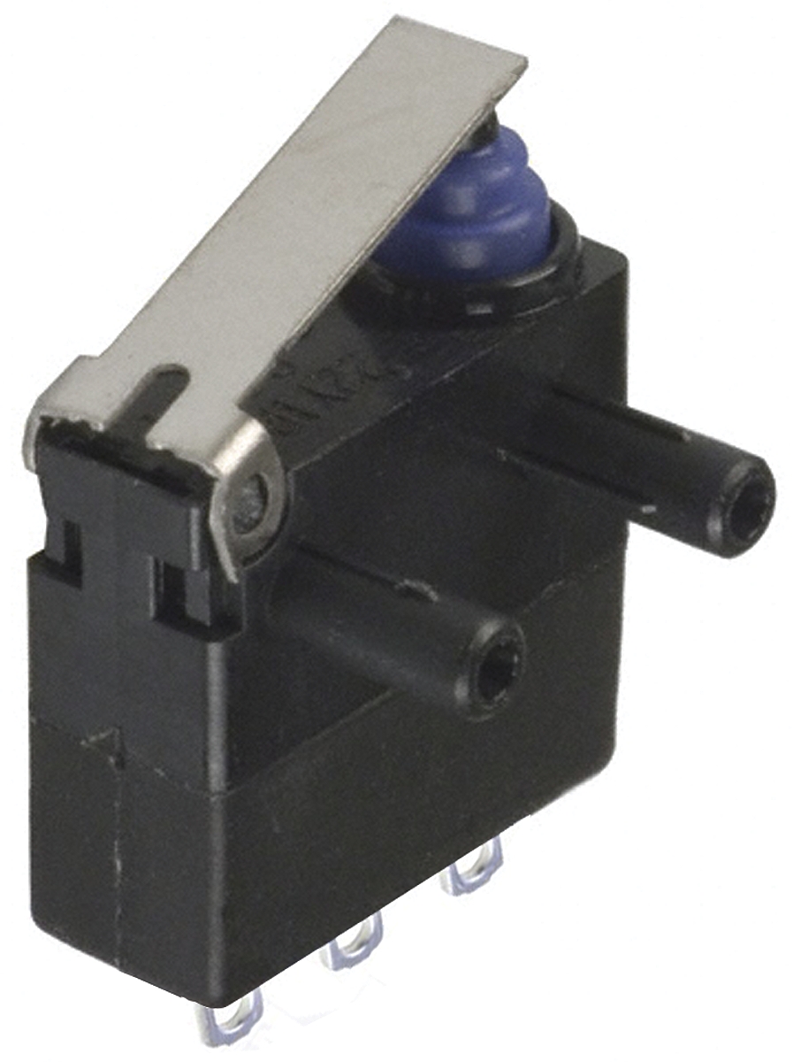 Omron Lever Micro Switch, Solder Terminal, 2 A @ 12 V dc, SPDT, IP67
