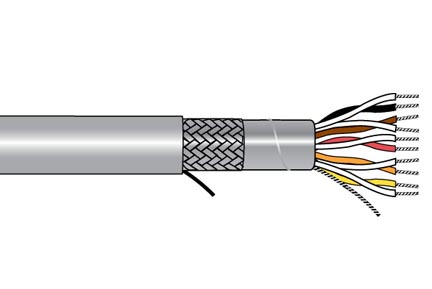Alpha Wire 5122 Multicore Cable, 0.34 mm² 22 AWG, Screened, 1000 ft, Grey Polyvinyl Chloride Sheath