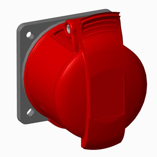 Amphenol Industrial, 2CMA1 IP44 Red Panel Mount 3P+N+E Industrial Power Socket, Rated At 16A, 415 V