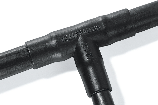 HellermannTyton T Joint Black, Polyolefin Cross Linked (POX), 13mm