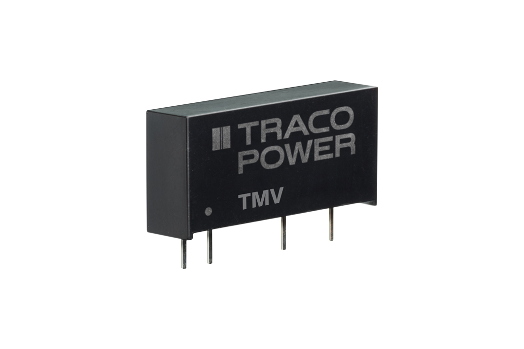 TRACOPOWER TMV DC-DC Converter, 15V dc/ 65mA Output, 4.5 → 5.5 V dc Input, 1W, Through Hole, +85°C Max Temp
