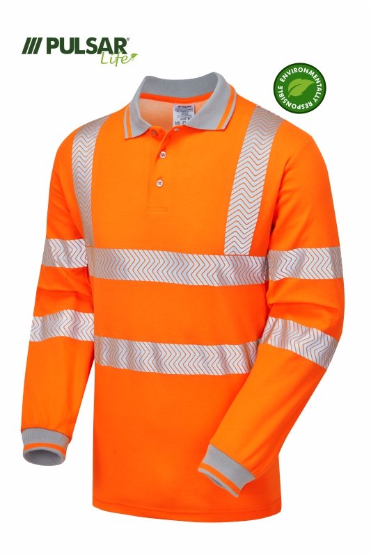PULSAR LFE904 Orange Men Hi Vis Polo Shirt, S