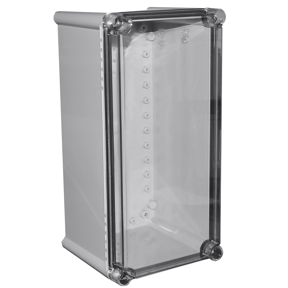 CAMDENBOSS X7 Series Grey ABS General Purpose Enclosure, IP67, IK08, Clear Lid, 380x190x180mm