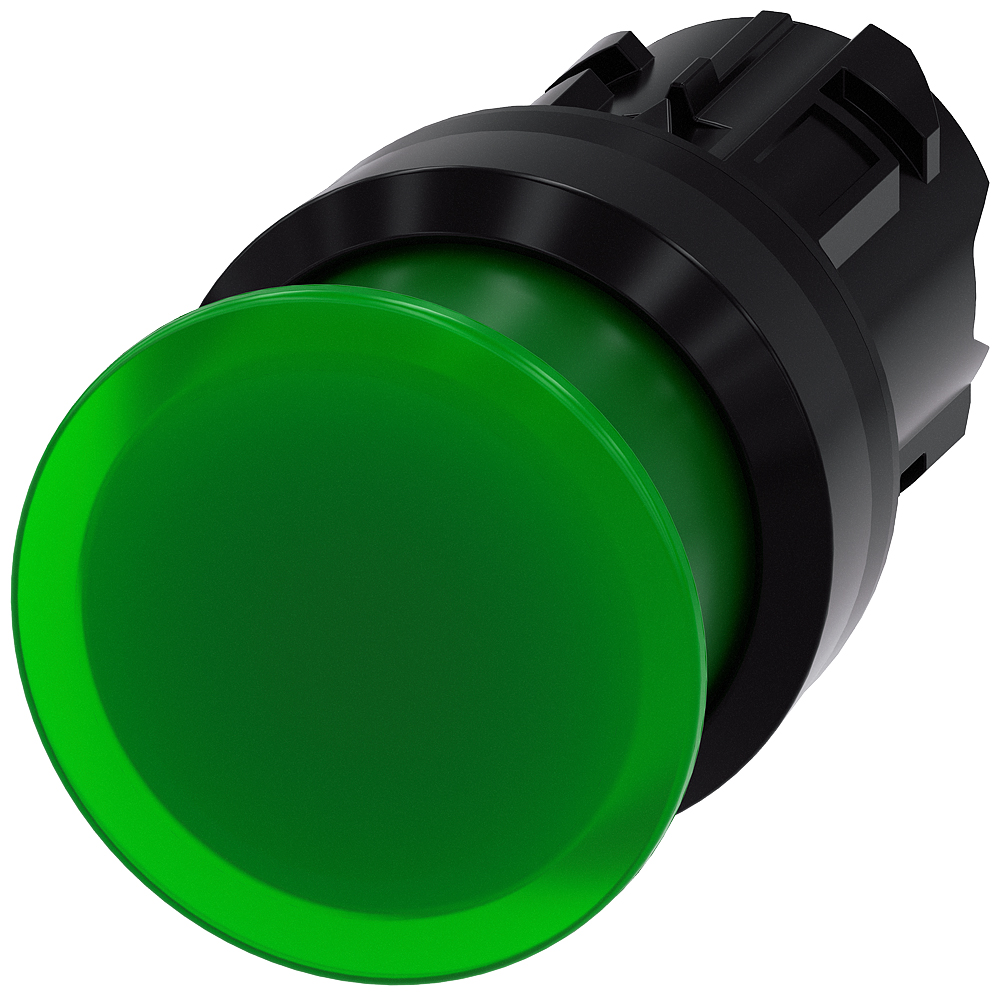 Siemens SIRIUS ACT 3SU10 Series Green Momentary Push Button Head, 22mm Cutout, IP66, IP67, IP69K
