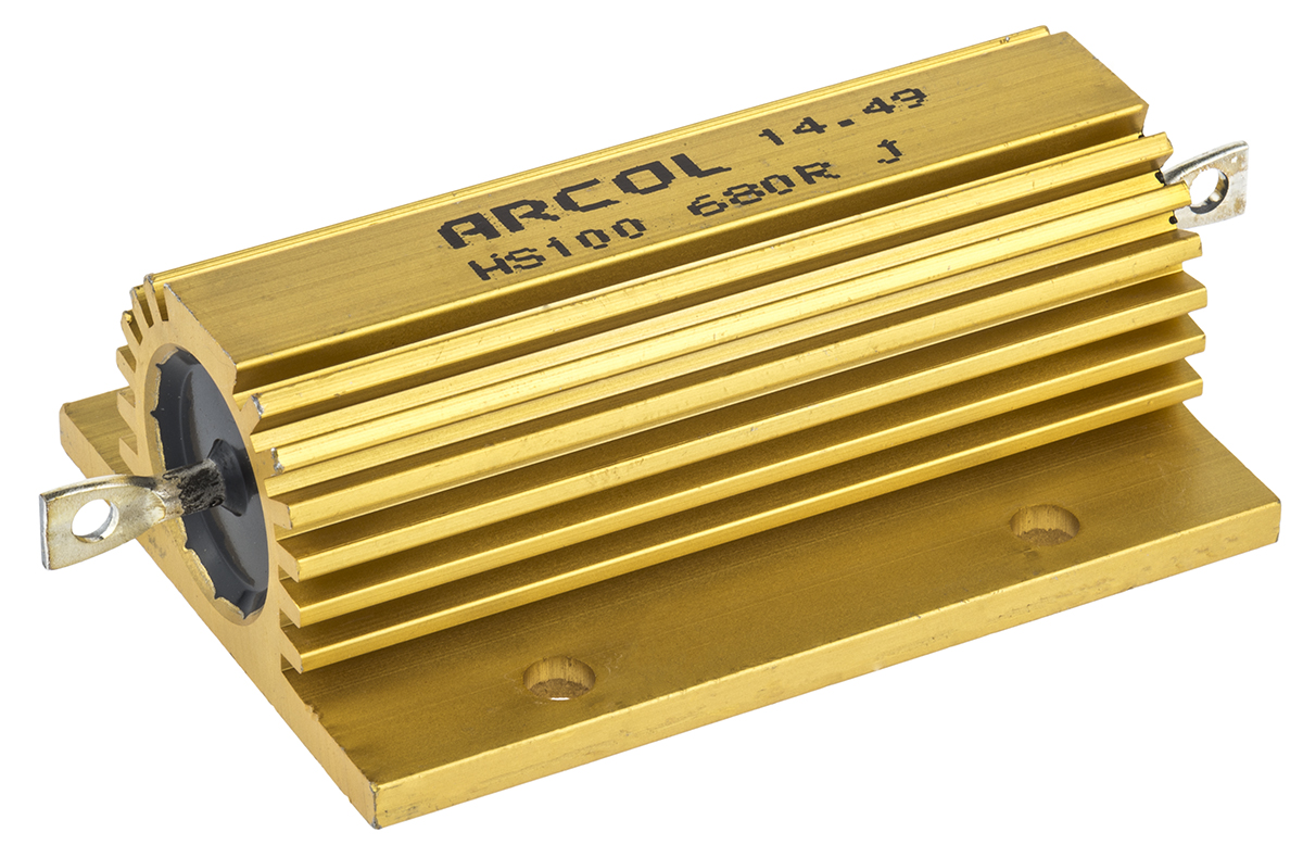 Arcol, 680Ω 100W Wire Wound Chassis Mount Resistor HS100 680R J ±5%