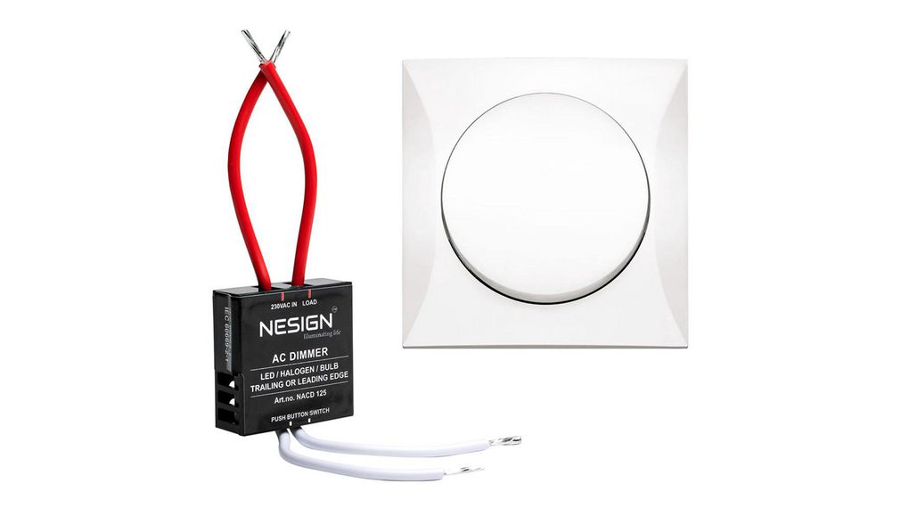 Berker 1 Gang Round Push Button Operator Dimmer Switch 500mA, 230V ac, 125W