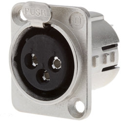 Deltron Panel Mount XLR Connector, Female, 50 V ac, 3 Way, Silver Plating