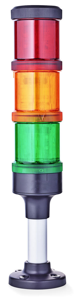 AUER Signal ECOmodul70 Series Red/Green/Amber Signal Tower, 3 Lights, 24 V ac/dc, Base Mount