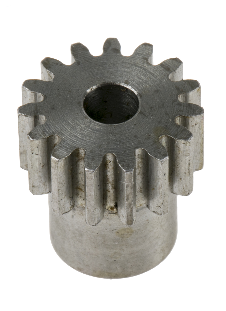 RS PRO Steel 15 Teeth Spur Gear, 0.8 Module, 4mm Bore Diam, 12mm Pitch Diam, 9.6mm Hub Diam