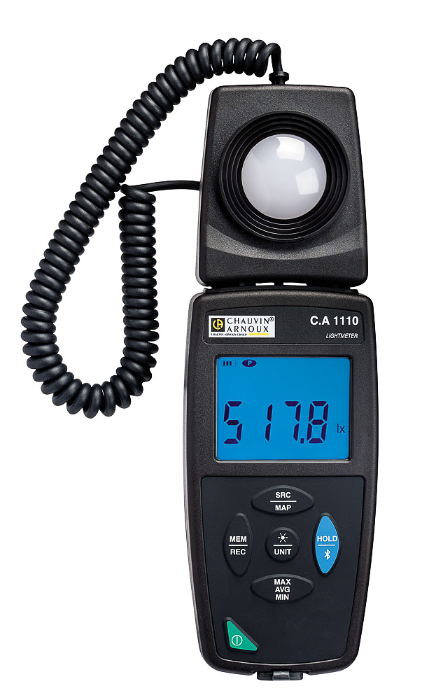 Chauvin Arnoux CA 1110 Light Meter, 0.01 fc, 0.1 lx to 200000lx, ±3 %
