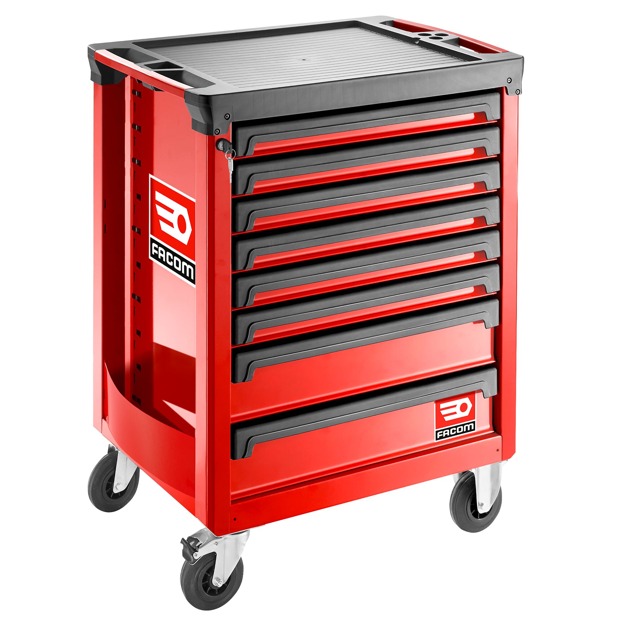 Facom 8 Drawer Polypropylene with Fiber Wheeled Tool Cabinet