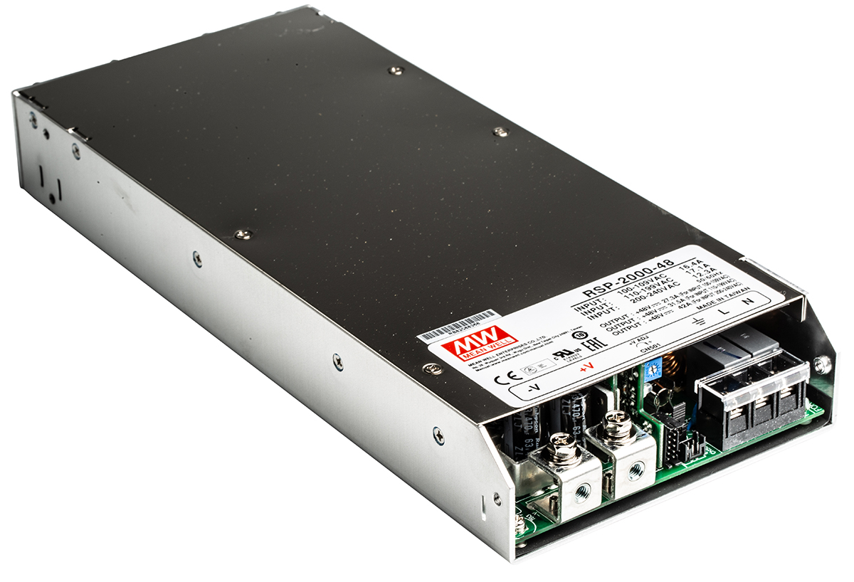 MEAN WELL Switching Power Supply, RSP-2000-48, 48V dc, 42A, 2kW, 1 Output, 127 → 370 V dc, 90 → 264 V ac