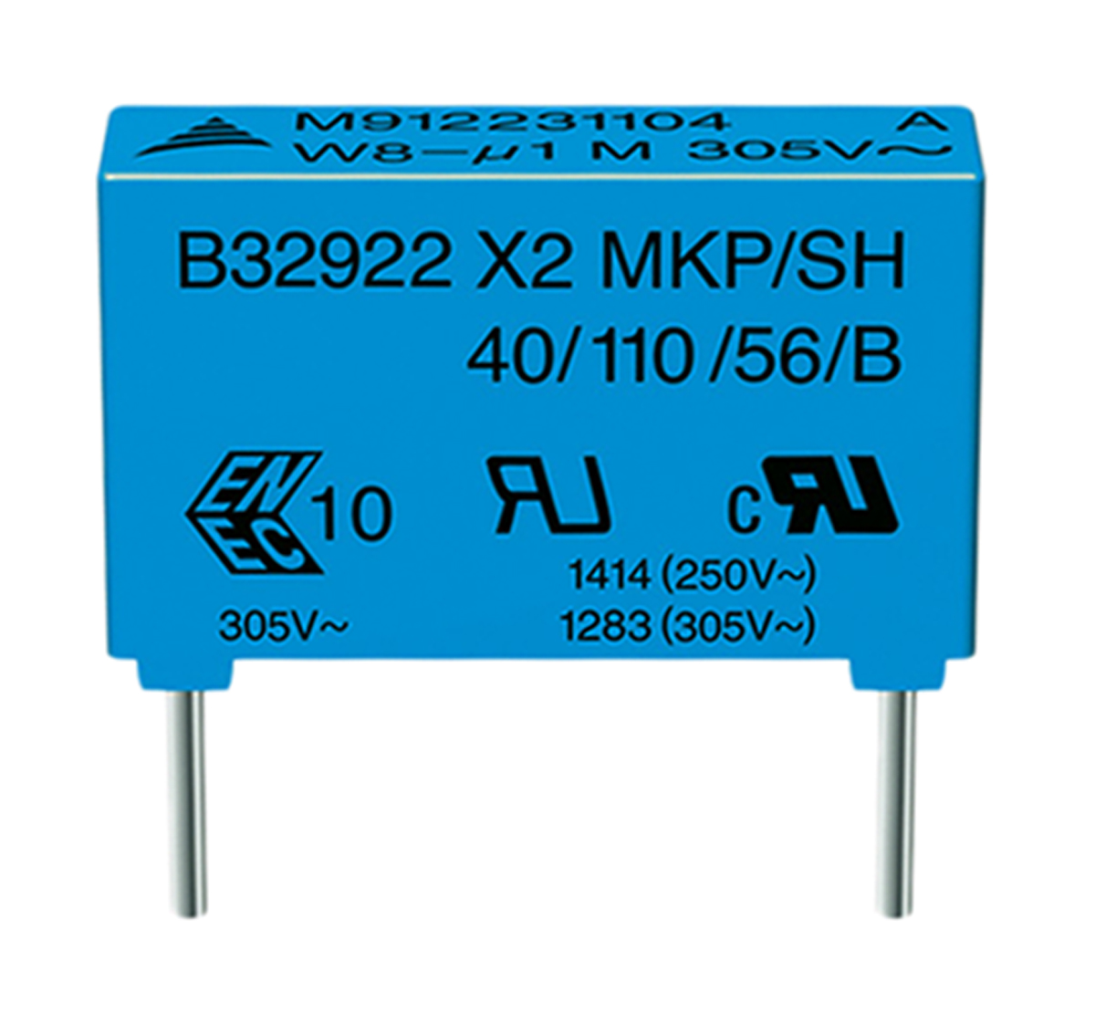 EPCOS B32922C Metallised Polypropylene Film Capacitor, 305 V ac, 630 V dc, ±10%, 68nF, Through Hole