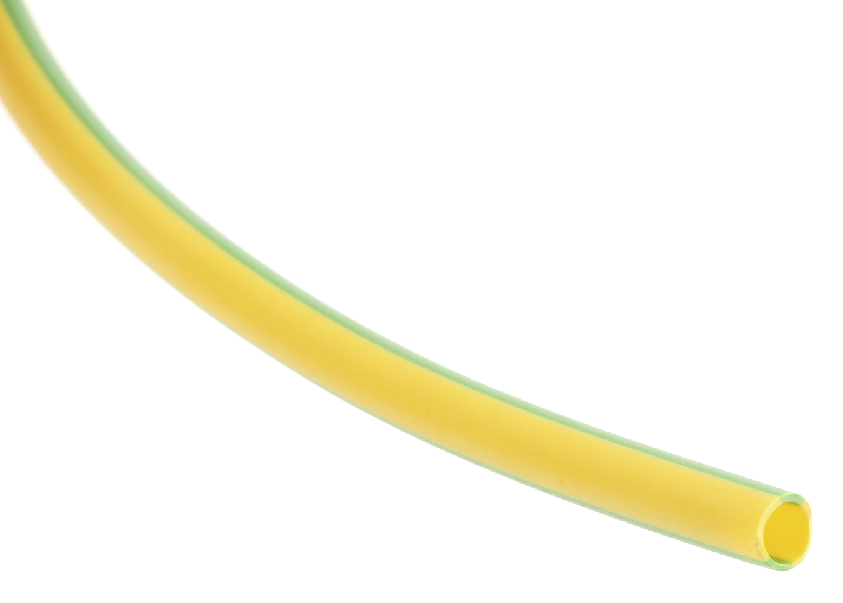 HellermannTyton PVC Green/Yellow Cable Sleeve, 3mm Diameter, 100m Length