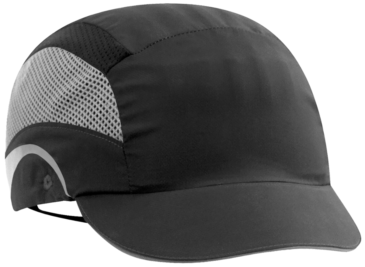 JSP Black Short Peaked Bump Cap, HDPE Protective Material