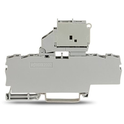 WAGO 2002-1811 TOPJOB S Series Grey, 2.5mm², 1-Level, Push In Termination, Fused, ATEX, CSA, IECEx