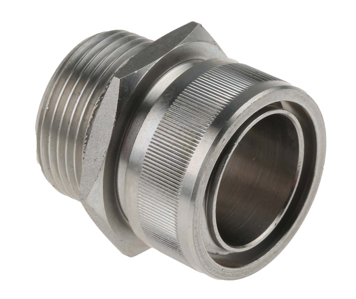 Kopex Straight, Conduit Fitting, 25mm Nominal Size, M25, 316 Stainless Steel, Metallic IP40 rating