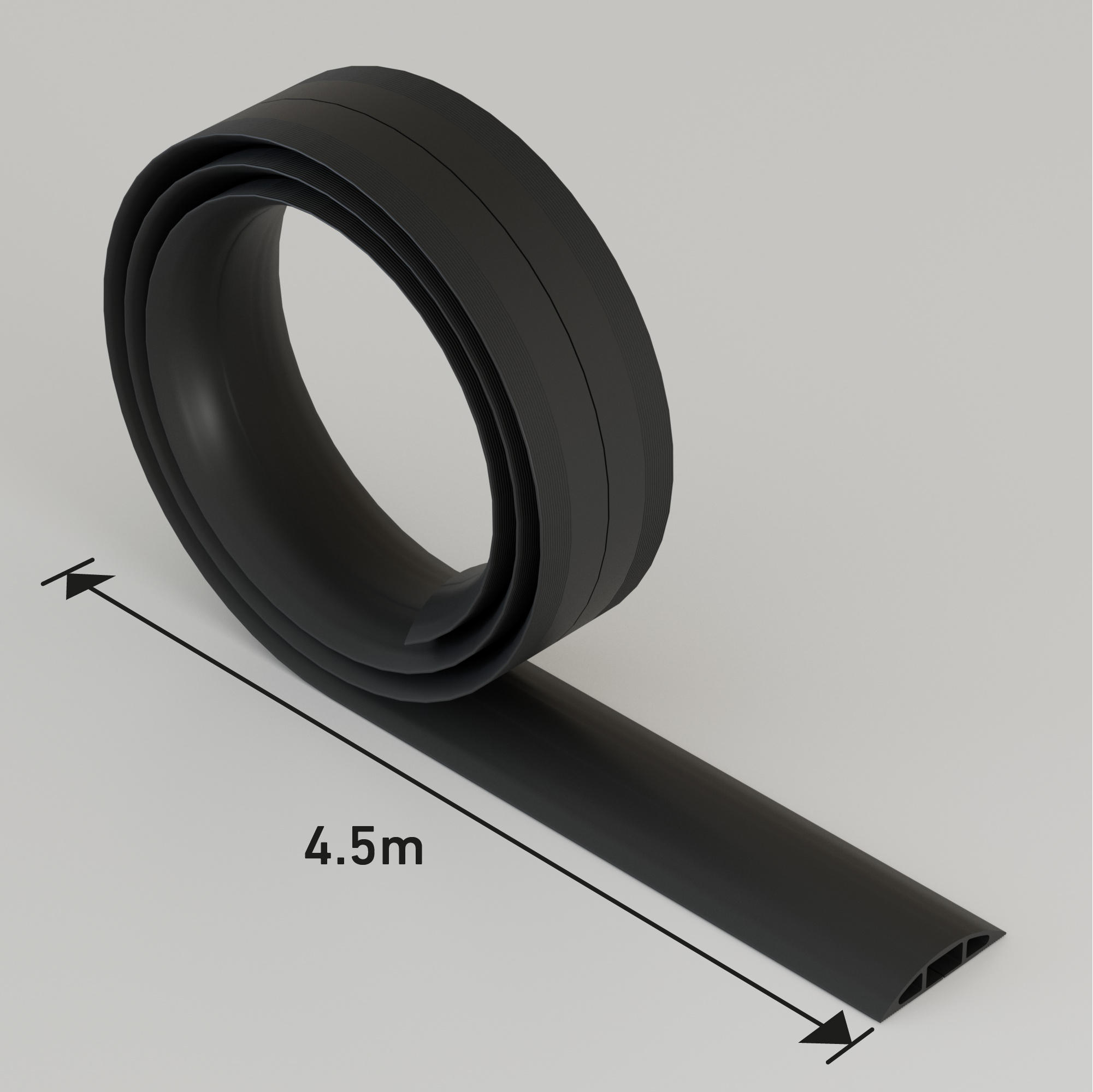 RS PRO 4.5m Black Cable Cover in PVC, 17mm Inside dia.