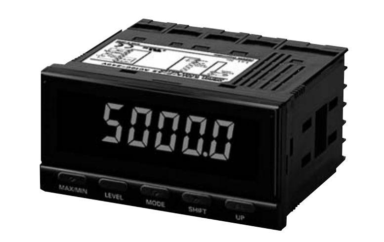 Omron K3MA Negative LCD (backlit LED) Display 7-Segment Digital Digital Panel Multi-Function Meter, 14.2mm x