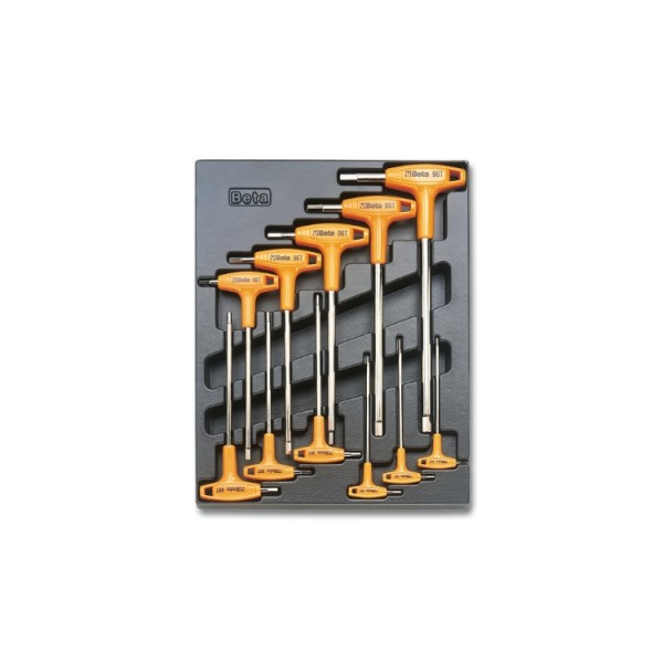 BETA 11 piece T Shape Metric Hex Key Set, 2.5 → 10mm