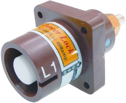 ITT Cannon, Veam Powerlock Brown Panel Mount Industrial Power Plug, Rated At 400A, 1.0 kV