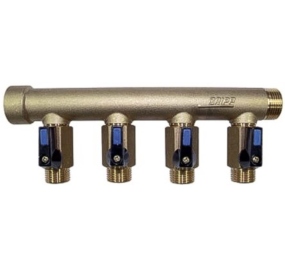 Watts Brass Pipe Fitting, Straight Compression Manifold, Male 3/4in to Male 1/2in
