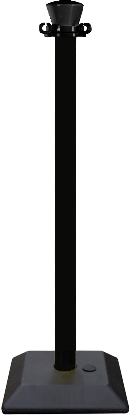 Viso Black Plastic Barrier Post, Black Tape