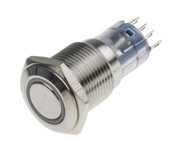 RS PRO Illuminated Push Button Switch, Latching, Panel Mount, 16mm Cutout, SPDT, White LED, 250V ac, IP65, IP67