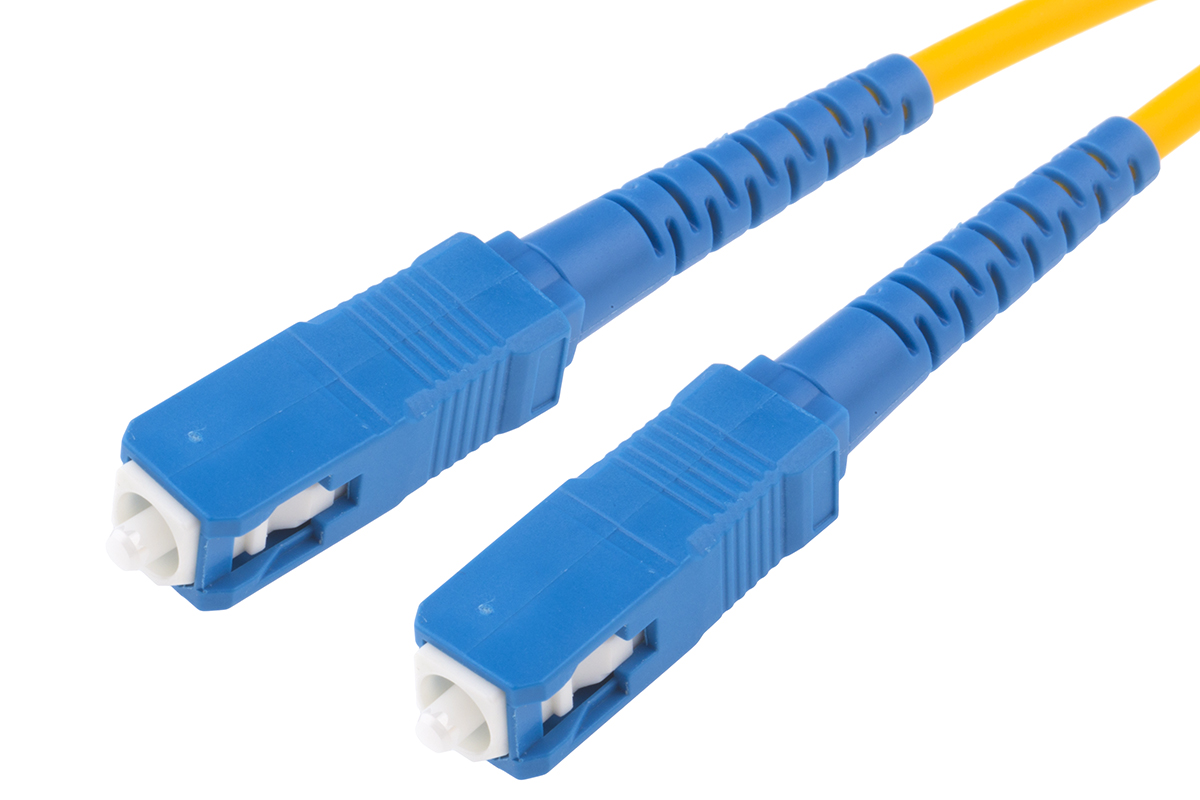 RS PRO SC to ST Duplex Single Mode OS1 Fibre Optic Cable, 9/125μm, Yellow, 3m
