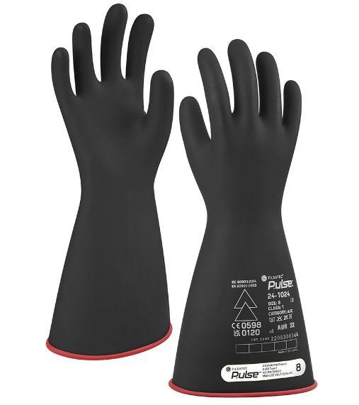 Tilsatec 24-1024 Black, Red Natural Rubber Latex Work Gloves, Size 9, Latex, Natural Rubber Coating