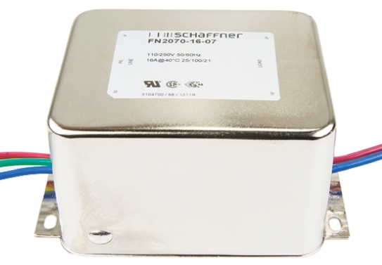 Schaffner, FN2070 16A 250 V ac/dc 400Hz, Chassis Mount EMI Filter, Wire Lead, Single Phase