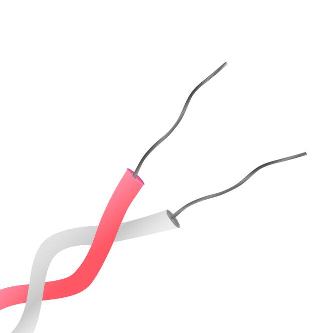 RS PRO Type N Thermocouple Cable/Wire, 25m, Unscreened, PFA Insulation, +260°C Max, 1/0.2mm
