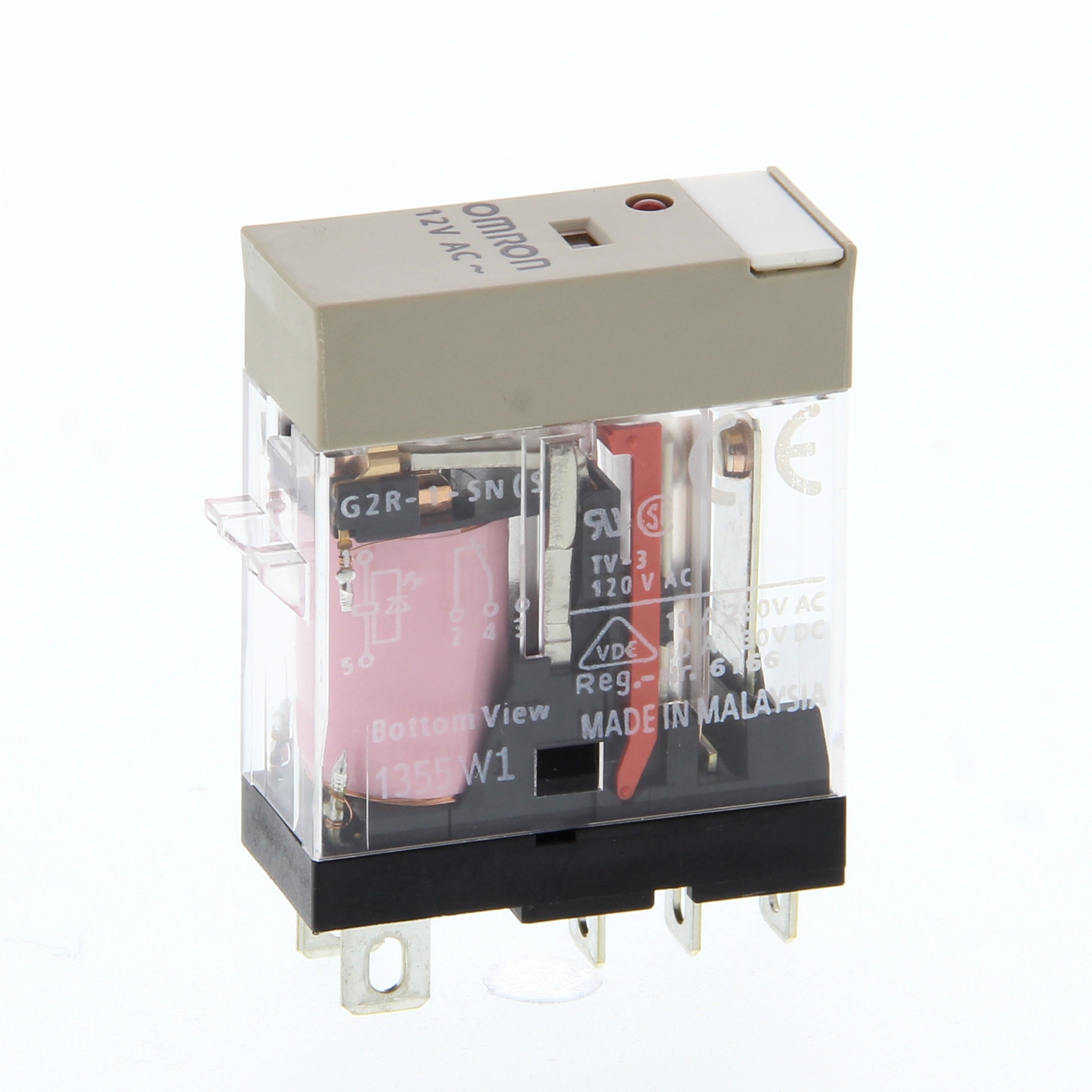 Omron Plug In Non-Latching Relay, 12V ac Coil, 10A Switching Current, SPDT