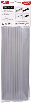 HellermannTyton Heat Shrink Tubing, Grey 12mm Sleeve Dia. x 200mm Length 3:1 Ratio, HIS-3 BAG Series