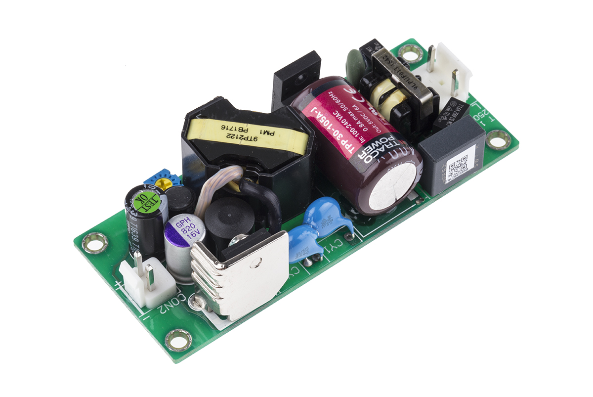 TRACOPOWER Switching Power Supply, TPP 30-105A-J, 5V dc, 6A, 30W, 1 Output, 120 → 370 V dc, 85 → 264 V ac