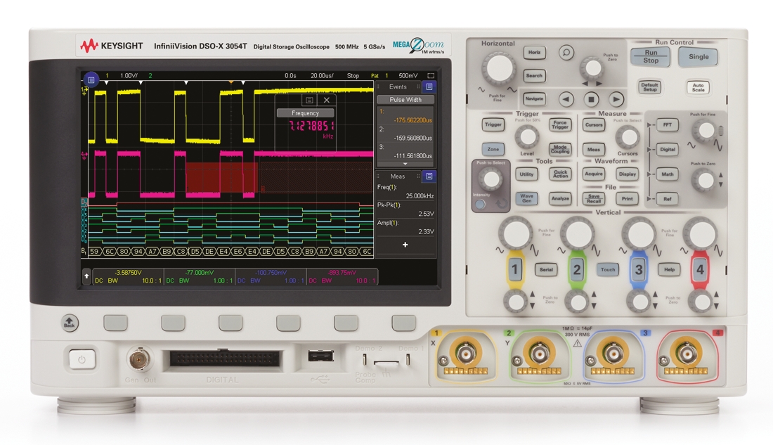 Keysight Technologies DSOX3054T InfiniiVision 3000T X Series, 500MHz Bench Oscilloscope, 4 Analogue Channels, 16