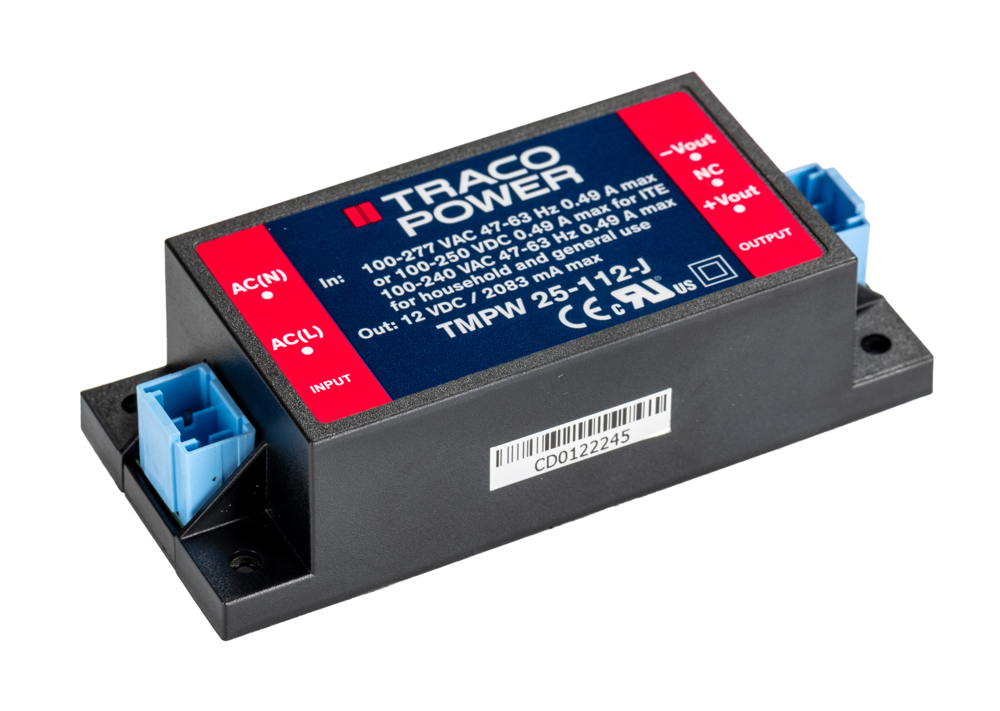 TRACOPOWER Switching Power Supply, TMPW 25-112-J 25W, Dual Output, 90 → 305V ac Input Voltage