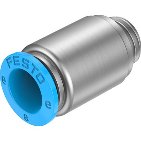 Festo NPQE-DK Series Push-in Fitting, G 1/8 to Push In 8 mm, Threaded Connection Style, NPQE-DK-G18-Q8-F1A-P10