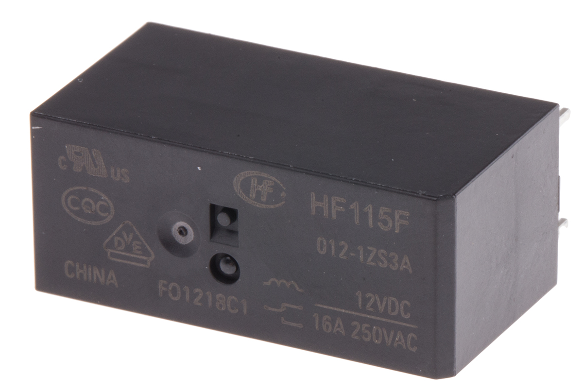 RS PRO PCB Mount Power Relay, 12V dc Coil, 16A Switching Current, SPDT