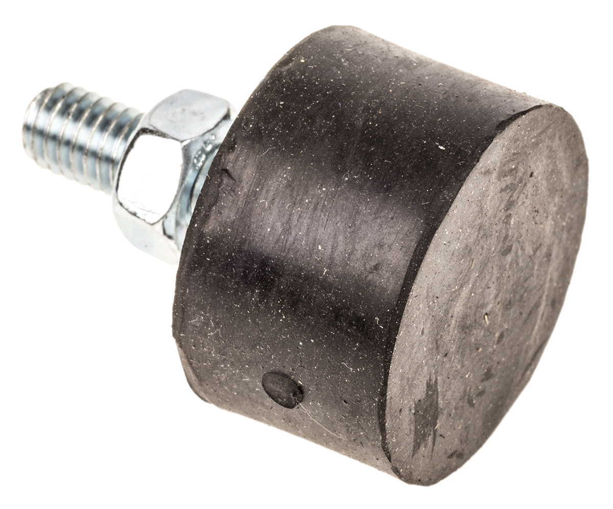 FIBET Cylindrical M6 Anti Vibration Mount, Male Buffer Foot with 79.2kg Compression Load