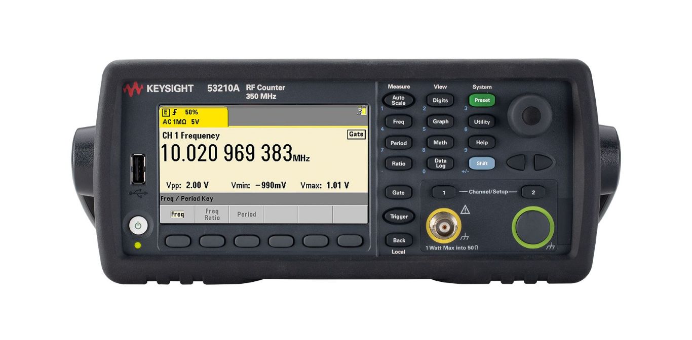 Keysight Technologies 53210A Frequency Counter, 0 Hz Min, 350MHz Max, 10 Digit Resolution - With UKAS Calibration