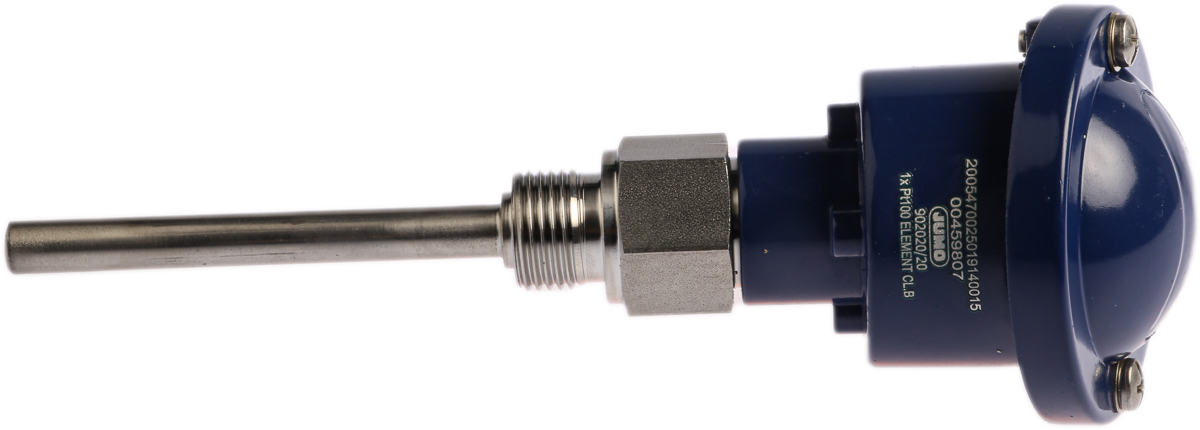 Jumo PT100 RTD Sensor, 9mm Dia, 100mm Long, 3 Wire, G1/2, Class B +400°C Max