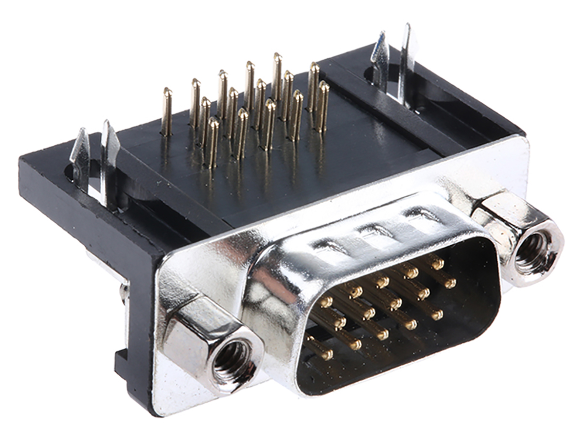 ASSMANN WSW A-HDS 15 Way Right Angle Through Hole D-sub Connector Plug, 2.29mm Pitch