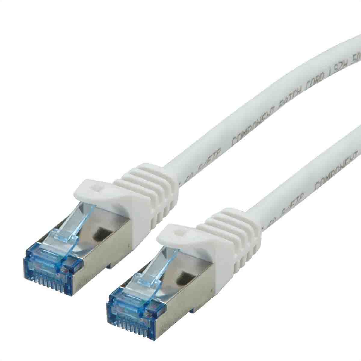 Roline, 5m Cat6a, White RJ45 to Male RJ45 Male, S/FTP Shielded, Terminated LSZH Sheath