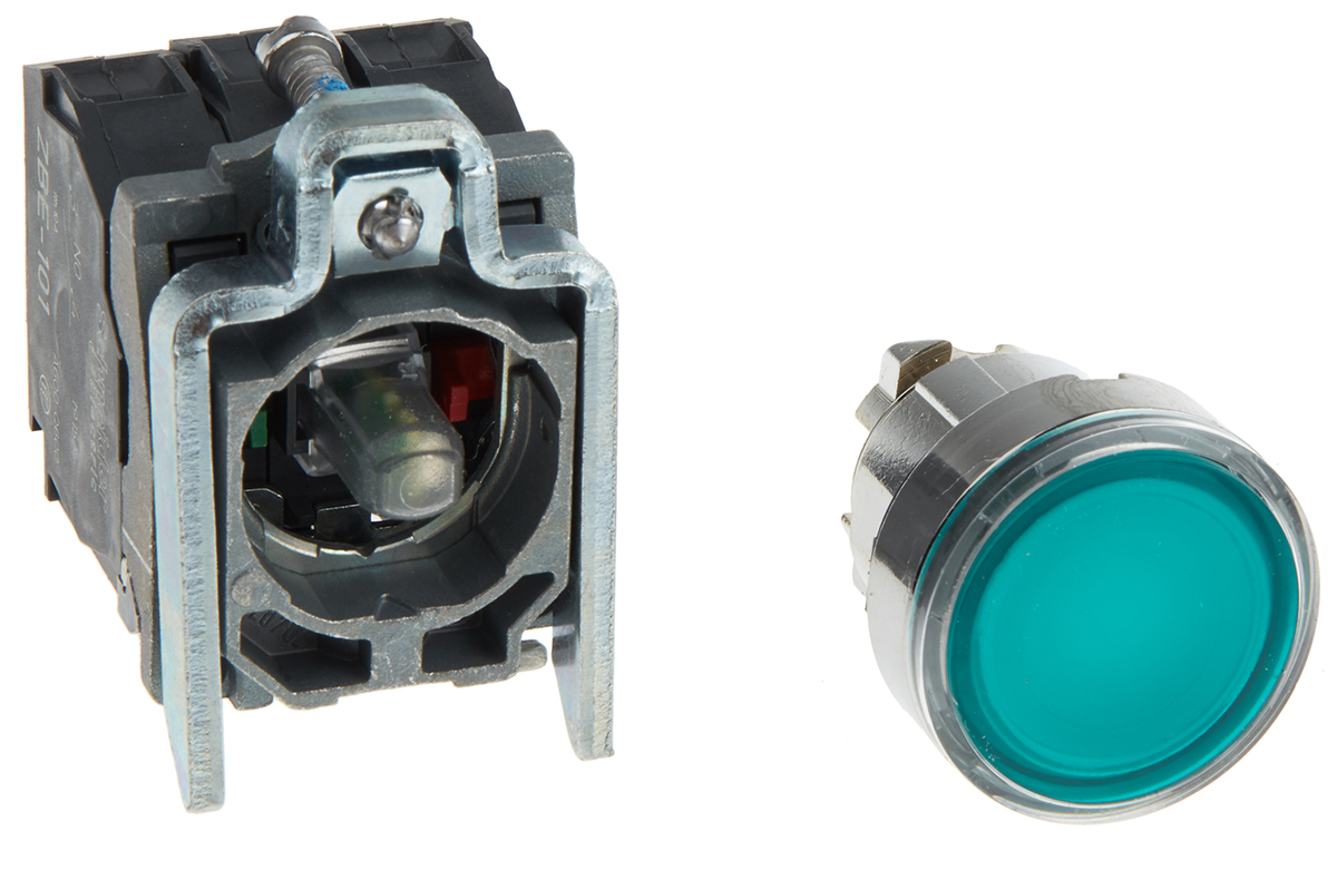 Schneider Electric Harmony XB4 Series Illuminated Push Button, Panel Mount, 22mm Cutout, SPDT, IP66, IP67, IP69(IP69K)