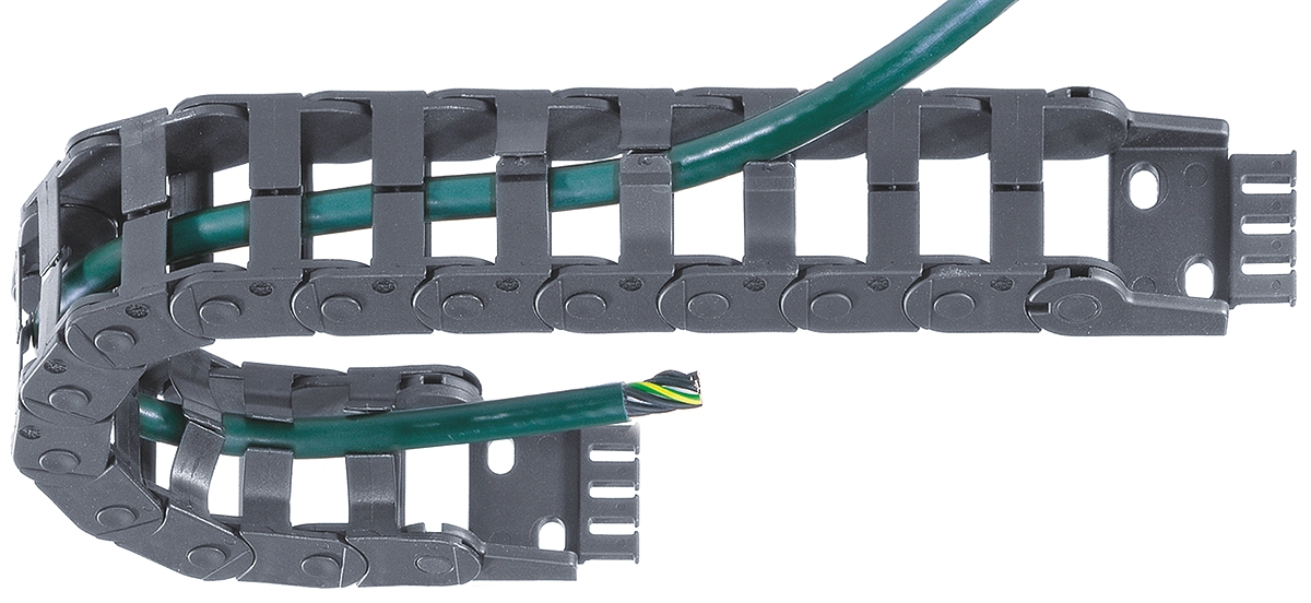 Igus e-chain, Z14 Black Cable Chain - Flexible Slot, W62 mm x D25mm, L1m, 48 mm Min. Bend Radius, Igumid NB