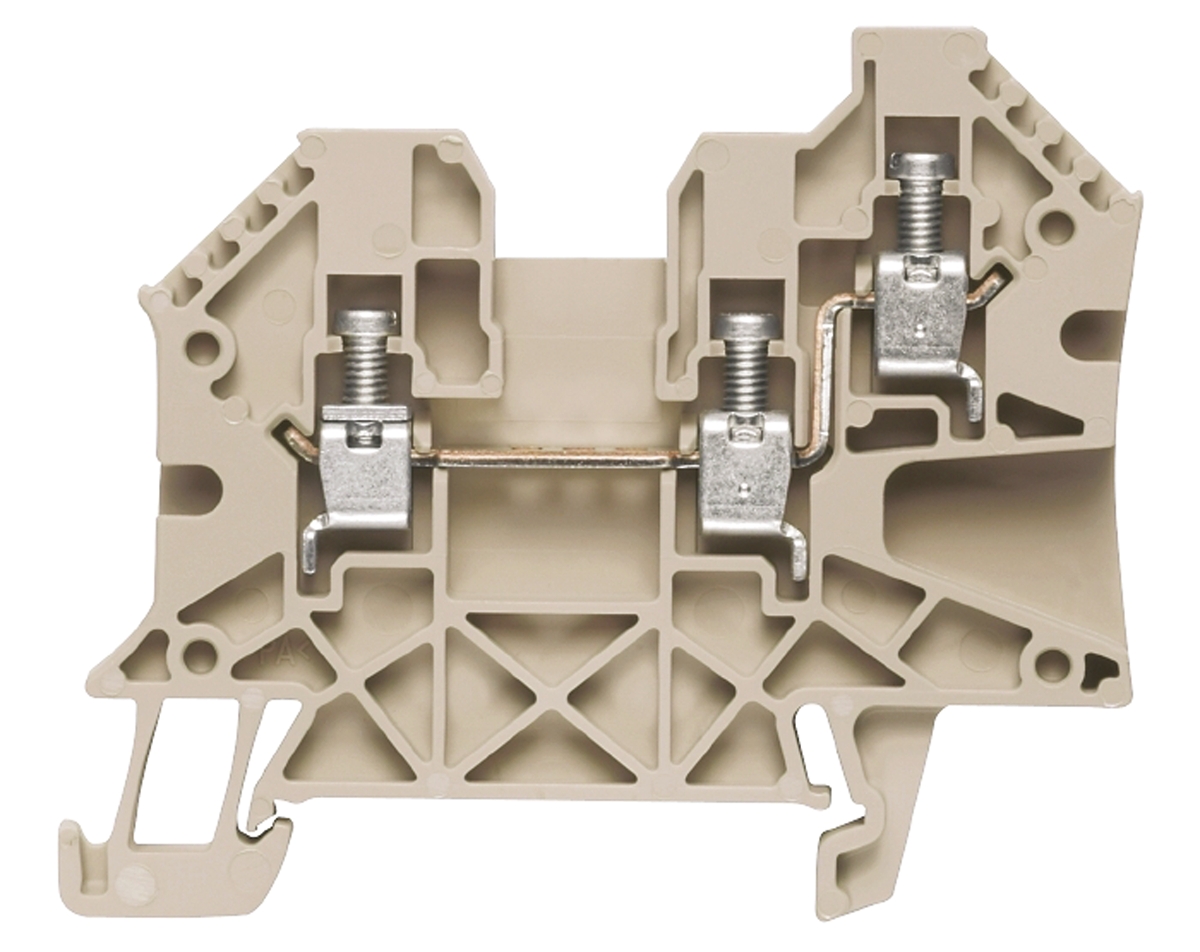 Weidmuller 1905140000 W Series Dark Beige, Single-Level, Screw Termination